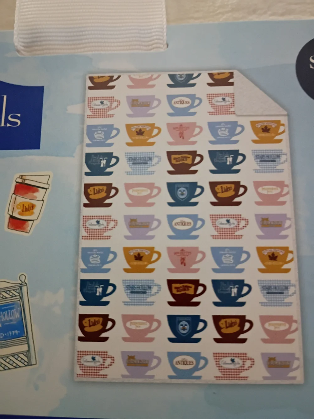 Gilmore Girls Plush Throw Blanket - Blue Coffee Cups Theme